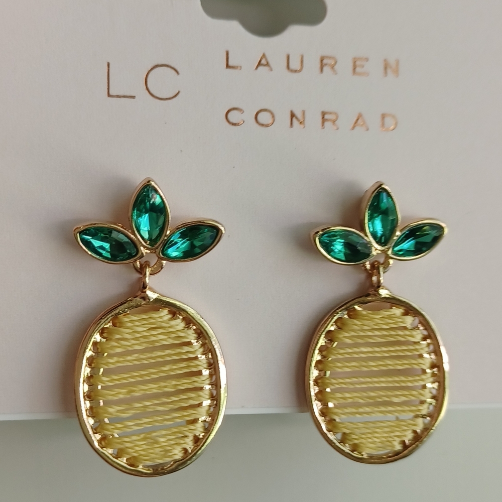 LC LAUREN CONRAD PINEAPPLE EARRINGS - Picture 3 of 4